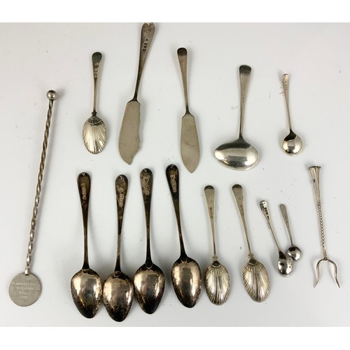 311 - MIXED HALLMARKED SILVER CUTLERY  ETC 197g