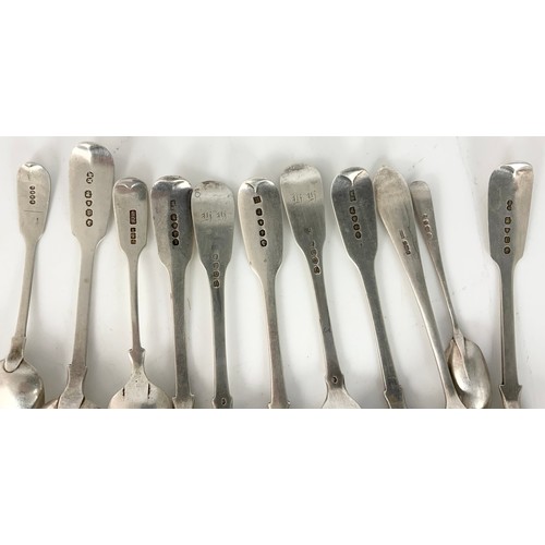 436 - MIXED HALLMARKED SILVER CUTLERY VARIOUS DATES & SILVERSMITHS 404g