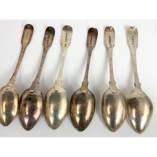 337 - HALLMARKED WILLIAM BATEMAN I LONDON SILVER 1823 SET OF 6 TEA SPOONS 119g