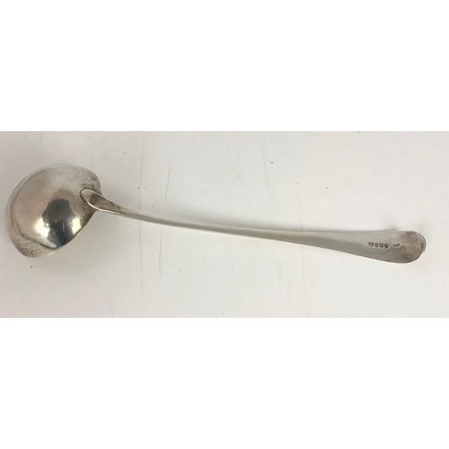 434 - HALLMARKED THOMAS NORTHCOTE LONDON 1787  SILVER LARGE LADLE 190g