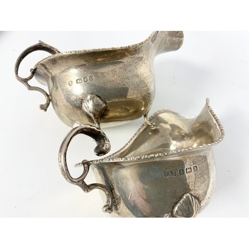 478 - TWO HALLMARKED SILVER SAUCE / GRAVY BOATS 267g