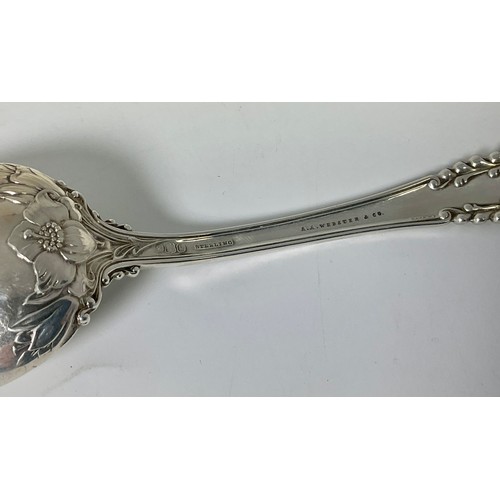 345 - SET OF 6 STERLING SILVER TABLE SPOONS, APPROX. 424g