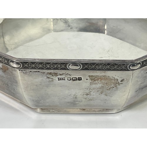 468 - WALKER AND HALL DECAGON SHAPED SILVER BOWL, APPROX. 750g