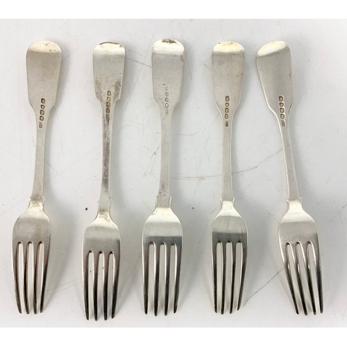 305 - 5 SILVER DINNER FORKS, APPROX. 345g