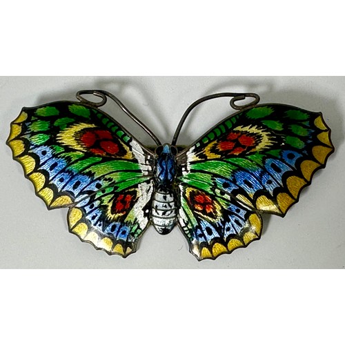 429 - MISC. INC.  MARIUS HAMMER ENAMELLED STERLING BUTTERFLY BROOCH, VARIOUS SILVER JEWELLERY INC. INGOTS,... 