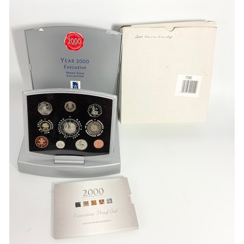 524 - 2000 EXECUTIVE PROOF COIN COLLECTION AND 2008 ROYAL SHIELD OF ARMS PROOF COLLECTION WITH CERTIFICATE