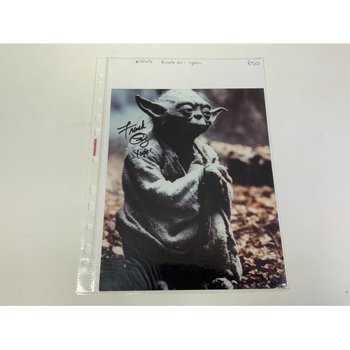 371 - YODA STAR WARS FRANK OZ SIGNED PHOTO WITH CERTIFICATE OF AUTHENTICITY