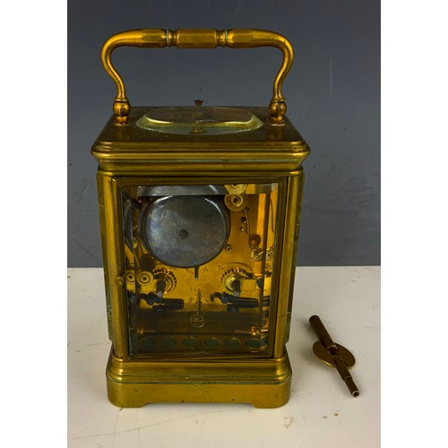 282 - FRENCH FOUR GLASS REPEATER CARRIAGE CLOCK