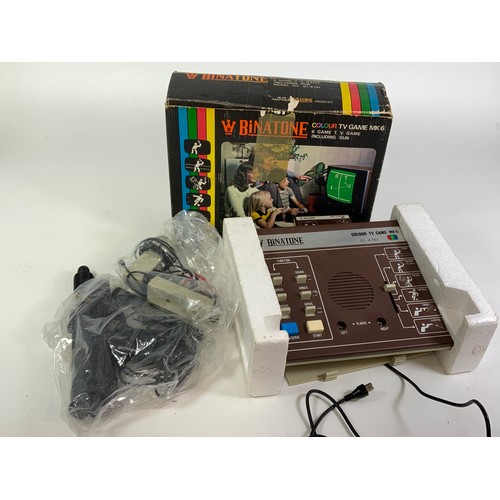 53 - A BOXED BINATONE VINTAGE COLOUR VIDEO GAMES CONSOLE, TV GAME MK 6