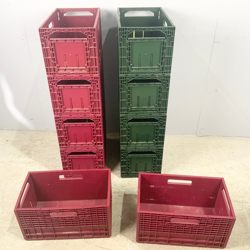 150 - 10 GOOD QUALITY PLASTIC  STACKABLE WINE STORAGE CRATES