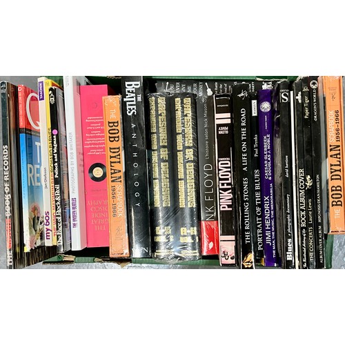 702 - QTY. MISC. ROCK AND POP MUSIC RELATED BOOKS (2 boxes)