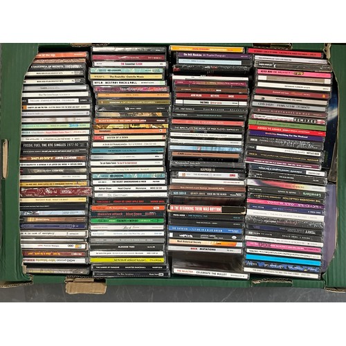 724 - LARGE QUANTITY OF CDs, BROAD MIX OF GENRES AND ARTISTS. 2 TRAYS