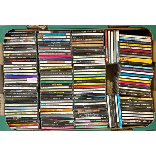 724 - LARGE QUANTITY OF CDs, BROAD MIX OF GENRES AND ARTISTS. 2 TRAYS