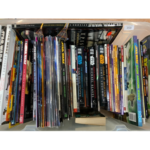 359 - GOOD BOX OF STAR WARS RELATED BOOKS , MAGAZINES, PAPERBACKS,