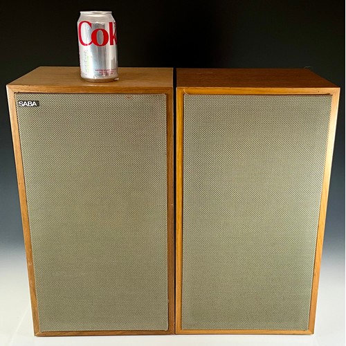 1174 - PAIR OF VINTAGE SABA 40G HI FI LOUDSPEAKERS IN TEAK ENCLOSURES