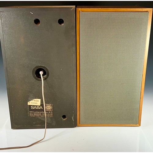 1174 - PAIR OF VINTAGE SABA 40G HI FI LOUDSPEAKERS IN TEAK ENCLOSURES