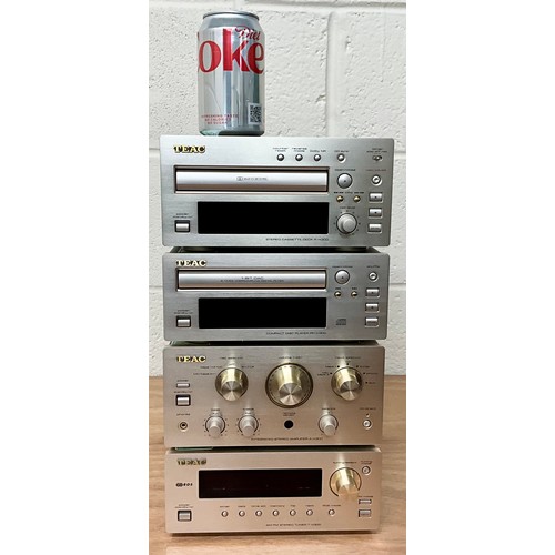 1096 - TEAC HI-FI H300 SEPARATES INC. AMPLIFIER, TUNER, CASSETTE AND CD PLAYER T/W REMOTE CONTROL, MANUALS ... 