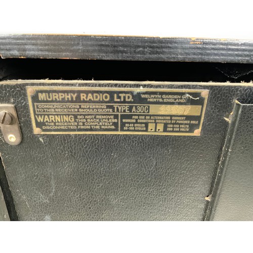 1081 - VINTAGE MURPHY  A30C RADIO  WITH BOOKLET , & 2 MAZDA RADIO VALVES BOXED