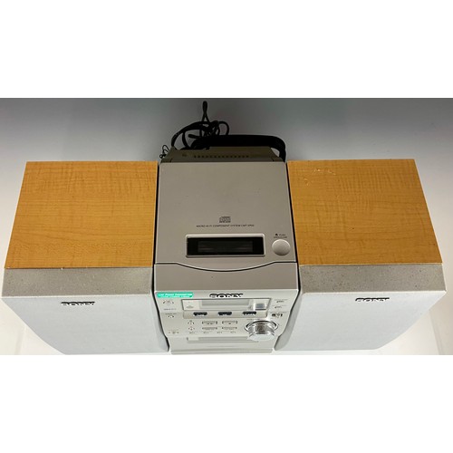 1110 - SONY CMT-EP50 MICRO HIFI SYSTEM CD/TAPE AND 2 SPEAKERS T/W A BUSH PORTABLE DAB RADIO