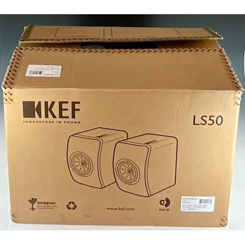 1190 - PR. KEF LS50 SPEAKERS IN ORIGINAL BOX. Note updated description