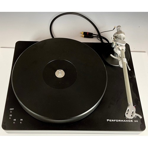 1135 - CLEARAUDIO PERFORMANCE DC TURNTABLE INC. CLARIFY TONE ARM AND VITUOSO V2 CARTRIDGE AND PERSPEX DUST ... 