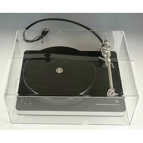 1135 - CLEARAUDIO PERFORMANCE DC TURNTABLE INC. CLARIFY TONE ARM AND VITUOSO V2 CARTRIDGE AND PERSPEX DUST ... 