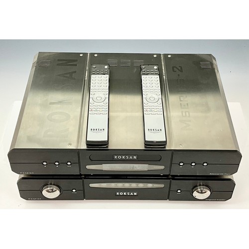 1163 - ROKSAN CASPIAN INTEGRATED AMPLIFIER AND BALANCED CD PLAYER WITH REMOTE CONTROLLERS