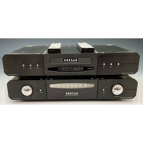 1163 - ROKSAN CASPIAN INTEGRATED AMPLIFIER AND BALANCED CD PLAYER WITH REMOTE CONTROLLERS