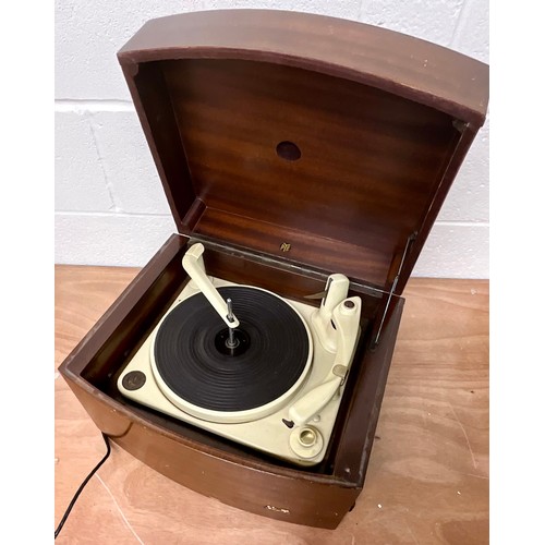 1130 - VINTAGE PYE BLACK BOX RECORD PLAYER WITH MONARCH BSR TURNTABLE