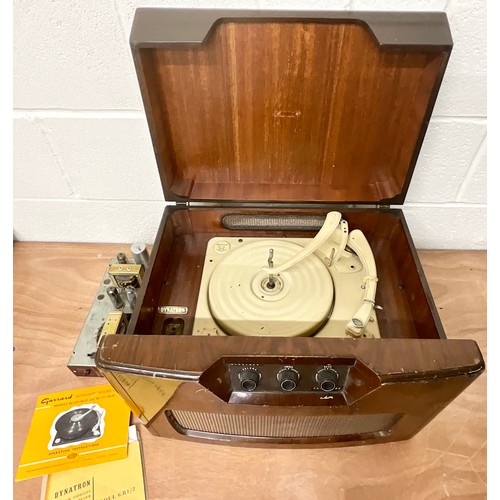 1128 - VINTAGE DYNATRON CAVALCADE MODEL GR1/2 RECORD PLAYER FEATURING A GARRARD RC 121 MKII TURNTABLE T/W A... 