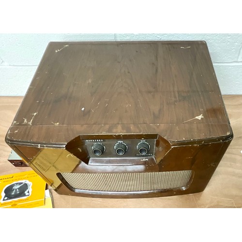 1128 - VINTAGE DYNATRON CAVALCADE MODEL GR1/2 RECORD PLAYER FEATURING A GARRARD RC 121 MKII TURNTABLE T/W A... 