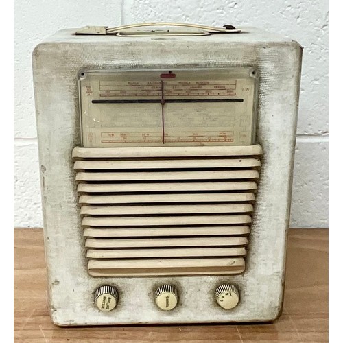 1079 - VINTAGE PORTABLE PYE RECORD MAKER AND A VINTAGE HMV PORTABLE COMBINED RADIO AND RECORD PLAYER, MODEL... 