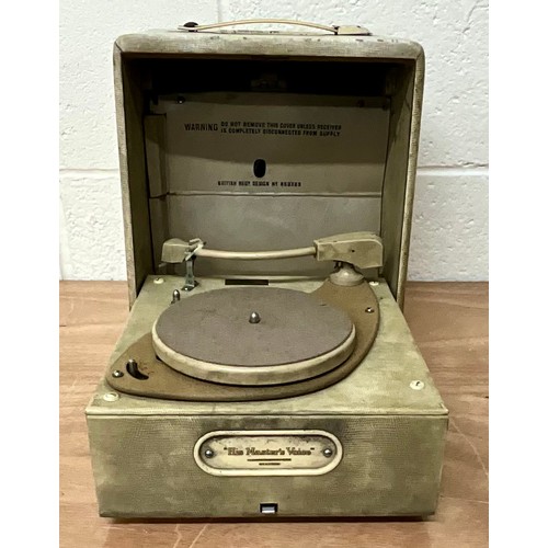 1079 - VINTAGE PORTABLE PYE RECORD MAKER AND A VINTAGE HMV PORTABLE COMBINED RADIO AND RECORD PLAYER, MODEL... 