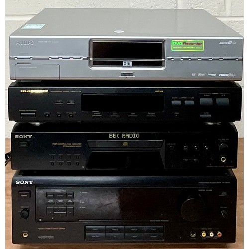 1098 - SONY TA-VE700 AUDIO VIDEO CONTROL CENTRE, SONY CDP-XE570 CD PLAYER, MARANTZ ST-48 TUNER AND PHILIPS ... 