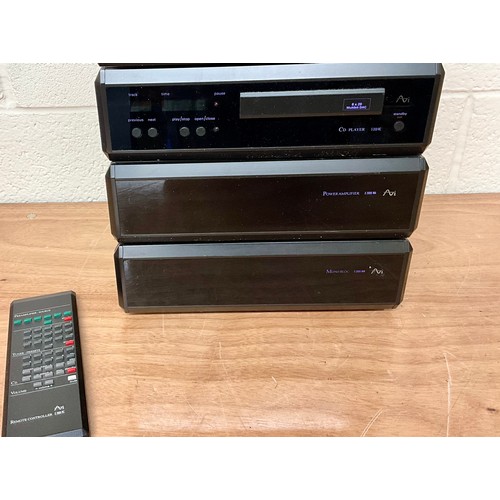 1099 - AVI S 2000 SERIES PRE-AMP, FM TUNER. CD PLAYER, POWER AMP, MONO BLOC AND REMOTE CONTROL