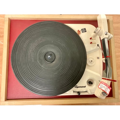 1122 - GARRARD 4HF RECORD PLAYER ON WOODEN BASE. FAILED PAT