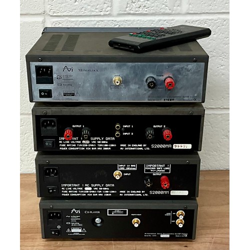 1113 - AVI S 2000 SEPARATES INC. POWER AMPLIFIER, 2 MONO BLOC, CD PLAYER AND REMOTE CONTROL