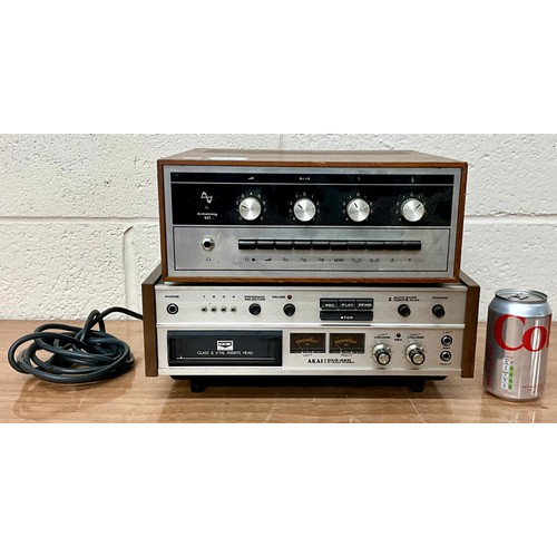 1151 - VINTAGE ARMSTRONG 521 AMPLIFIER T/W A VINTAGE AKAI GXR-82D 8 TRACK PLAYER