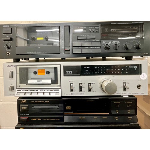 1108 - QUANTITY OF MISC. HIFI SEPARATES INC. TECHNICS RS-B11W CASSETTE PLAYER, PIONEER TX-720L TUNER, AUREX... 