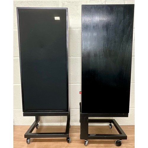 1195 - PAIR OF BLACK SPENDOR BC1 LOUDSPEAKERS WITH STANDS