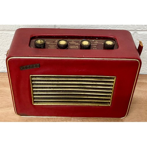 1069 - FOUR VINTAGE RADIOS INC. HACKER HERALD AND SOVEREIGN II, BUSH TR130 AND DECCA DEBONETTE