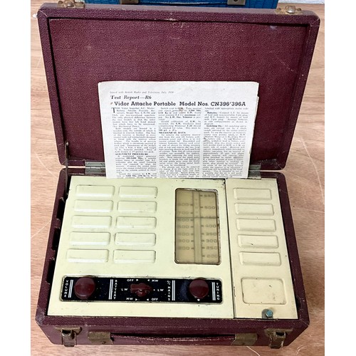 1077 - FOUR VINTAGE PORTABLE CASE RADIOS