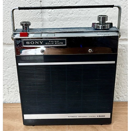 1067 - FOUR VINTAGE PORTABLE RADIOS INC. PYE, SONY AND VIDOR