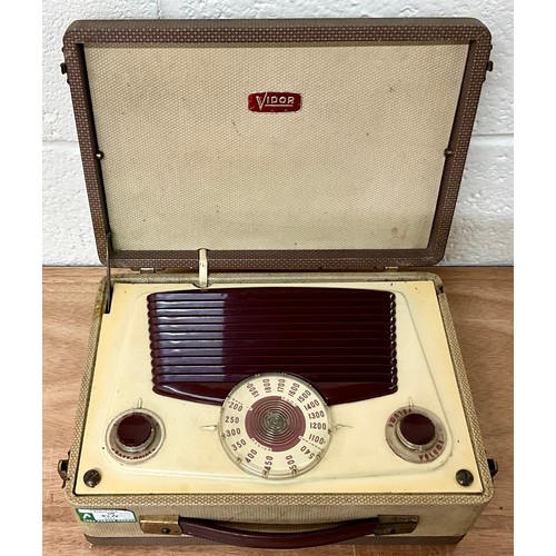 1067 - FOUR VINTAGE PORTABLE RADIOS INC. PYE, SONY AND VIDOR