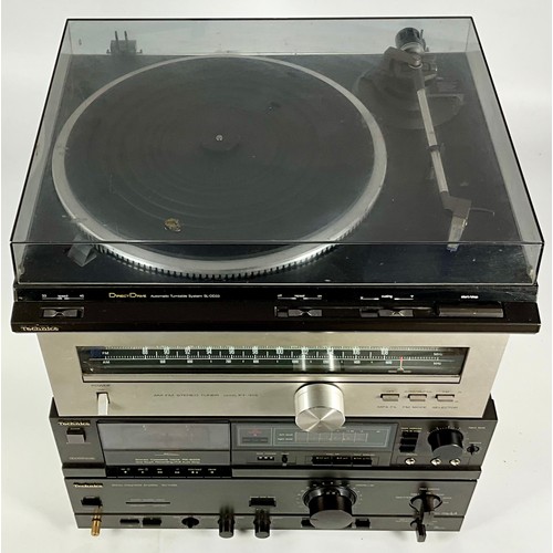 1102 - TECHNICS SL-DD33 TURNTABLE, SU-V460 AMPLIFIER, RS-B205 CASSETTE DECK T/W A VINTAGE TRIO KT-313 TUNER