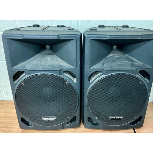 1177 - PAIR CARLSBRO ORION 15 300W PASSIVE LOUDSPEAKERS WITH TRIPOD STANDS