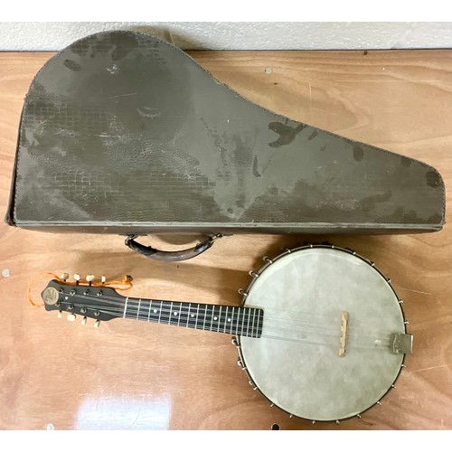 994 - VINTAGE JOHN GREY & SONS BANJO IN AF CASE, ASHBURY BANJO UKELELE IN SOFT CASE, VINTAGE BANJO UKELELE... 