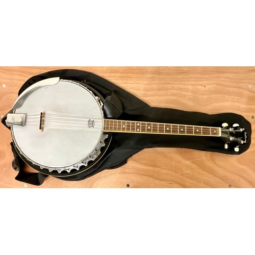 994 - VINTAGE JOHN GREY & SONS BANJO IN AF CASE, ASHBURY BANJO UKELELE IN SOFT CASE, VINTAGE BANJO UKELELE... 