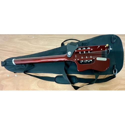 1000 - TRAVELER GUITAR ‘SPEEDSTER’ IN BURGUNDY WITH FITTED CASE, ADDITIONAL BODY BOLT ON AND POCKET ROCKET ... 