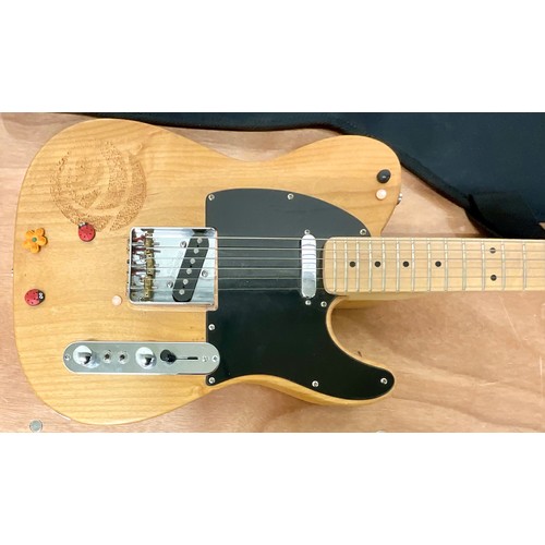 1002 - TELECASTER STYLE GUITAR IN BUTTERSCOTCH FINISH WITH SOFT CASE